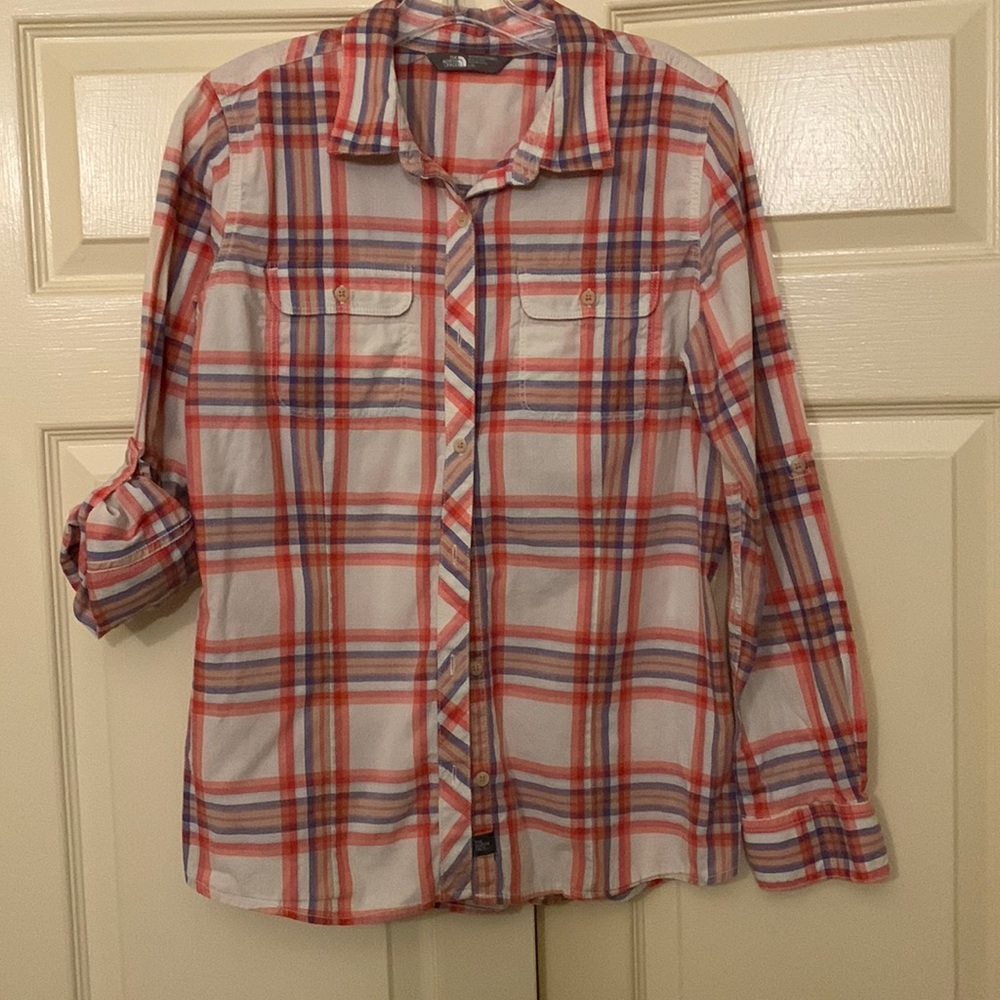 The North Face size L plaid camp shirt